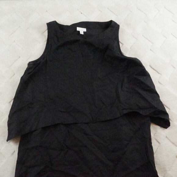 J.jill Pure Jill Layered Midi Dress Womens Petite Medium Black - Picture 2 of 10